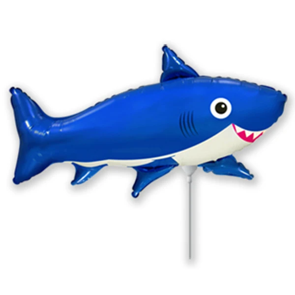 Мини Фигура Акула голубая 28 см X 40 см фольгированный шар
