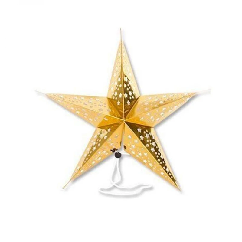 Звезда картон золото 45см для декорирования помещений 1501-4259