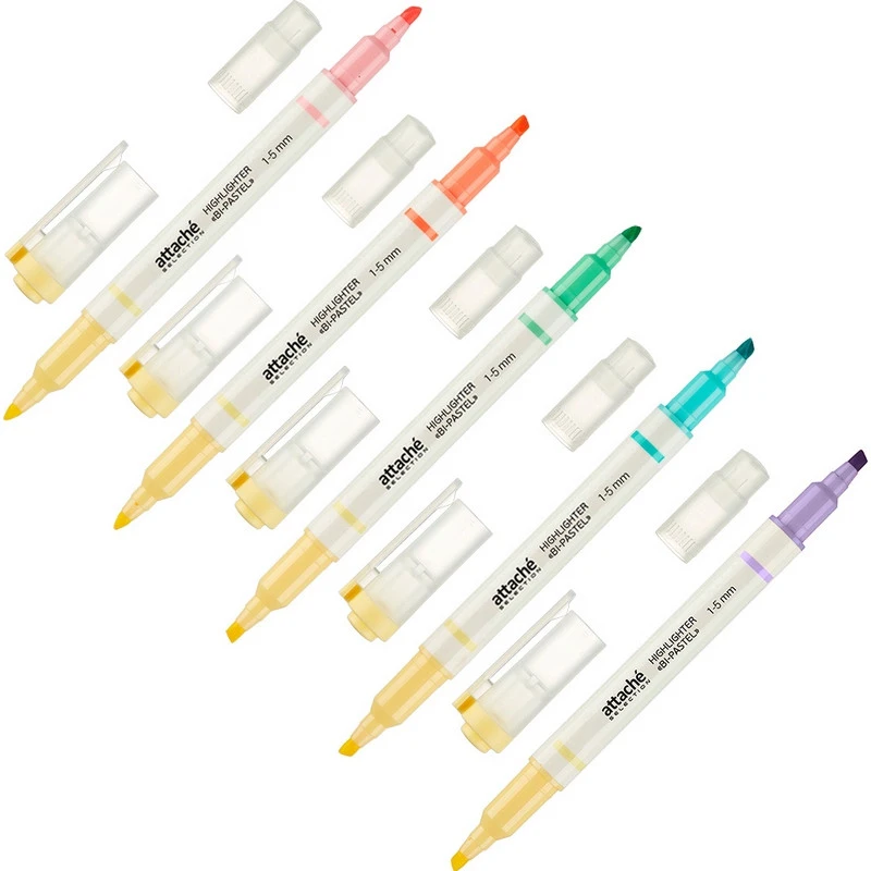 Маркер выделитель текста Attache Selection Bi-Pastel 1-5 мм 6 цв., 5 шт.