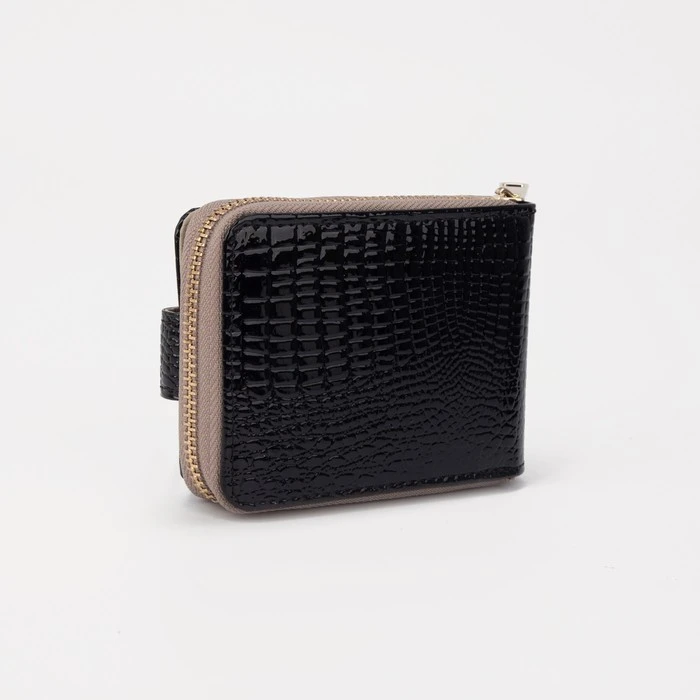 Визитница на молнии, 11 картхолдеров, цвет чёрный Визитница на молнии, 11 картхолдеров, цвет чёрный