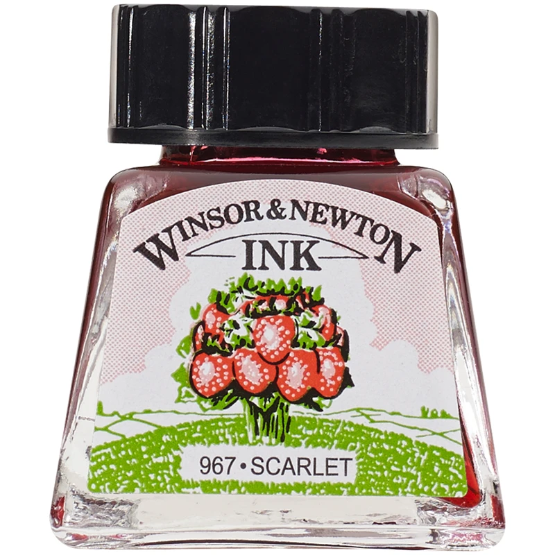 Тушь Winsor&Newton для рисования, алый, флакон c пипеткой 14мл