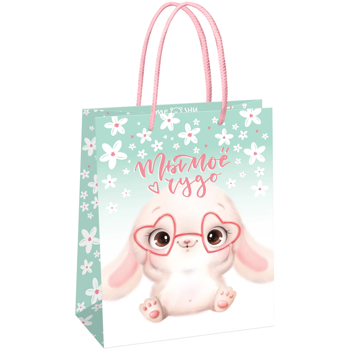 Пакет подарочный 18*23*10см MESHU "Cute rabbit", матовая ламинация