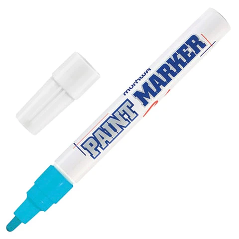 Маркер-краска лаковый (paint marker) MUNHWA, 4 мм, ГОЛУБОЙ, нитро-основа,