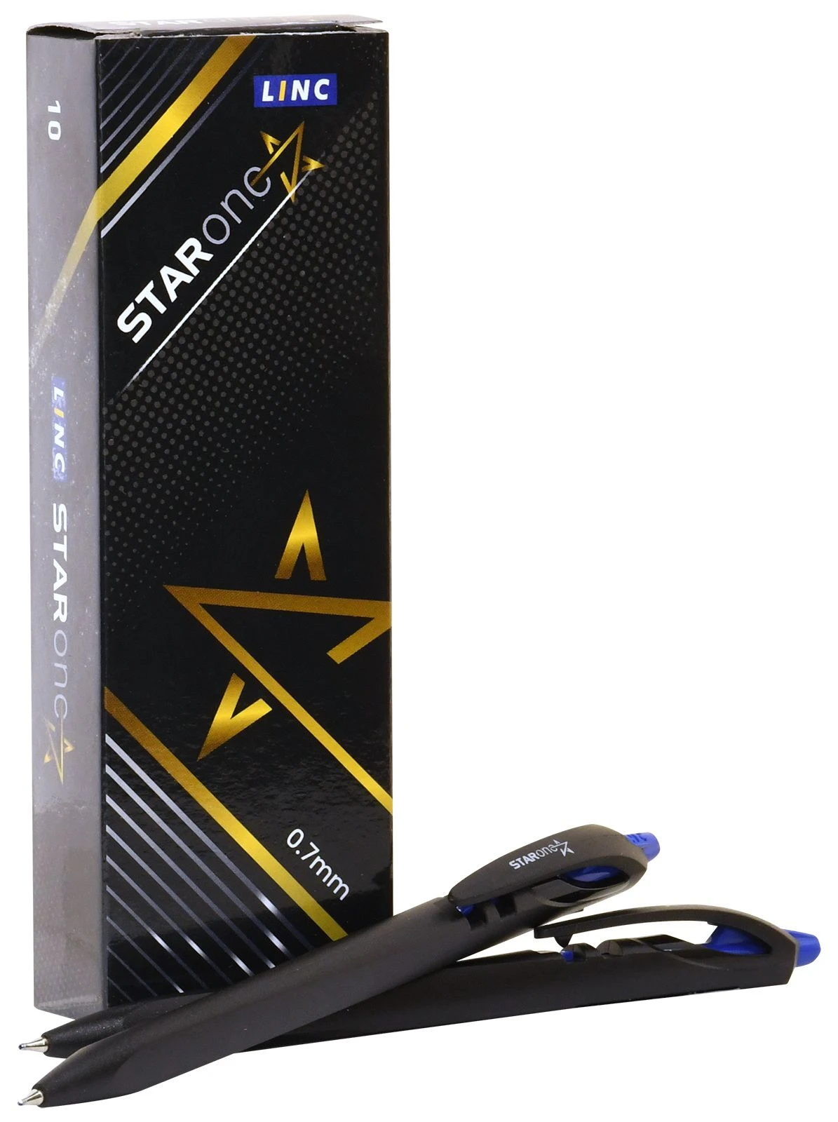 Ручка шариковая, автоматическая Linc StarOne синий 1 цв. 0,7 мм трехгран. корп.