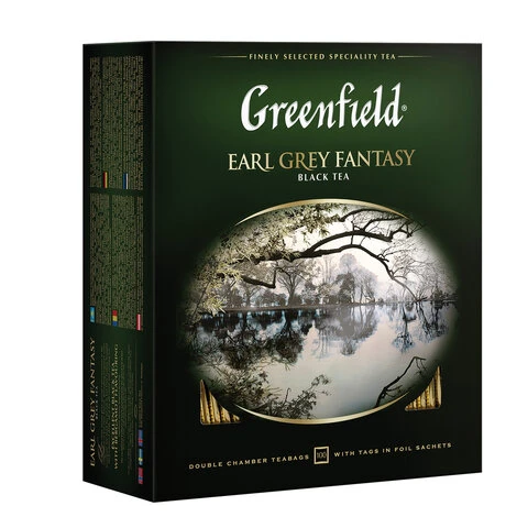 Чай GREENFIELD (Гринфилд) "Earl Grey Fantasy", черный с бергамотом,