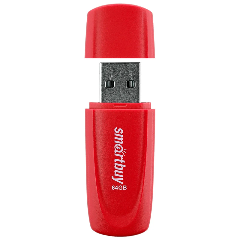 Память Smart Buy "Scout" 64GB, USB 2.0 Flash Drive, красный
