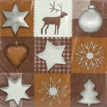 "BOOMZEE" TSL-01 Салфетки бумажные 20 шт. 01- коричневый новогодний