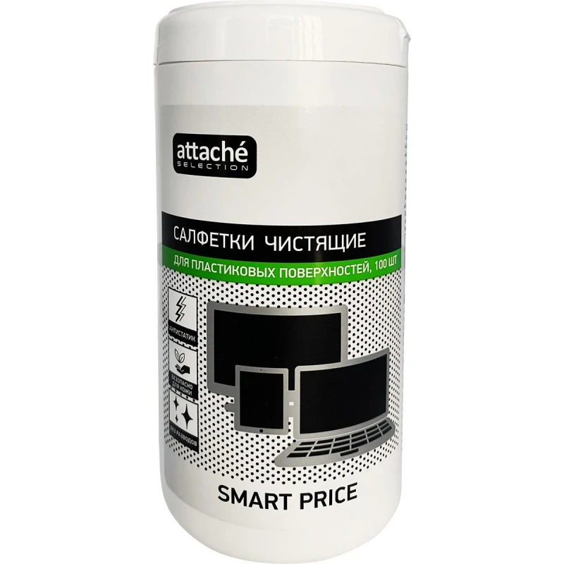 Салфетки Attache Selection Smart Price для поверхн туба 100шт/уп 135х165 МБЛ