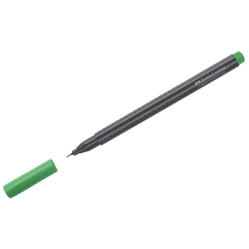 Ручка капиллярная Faber-Castell "Grip Finepen" изумрудно-зеленая,