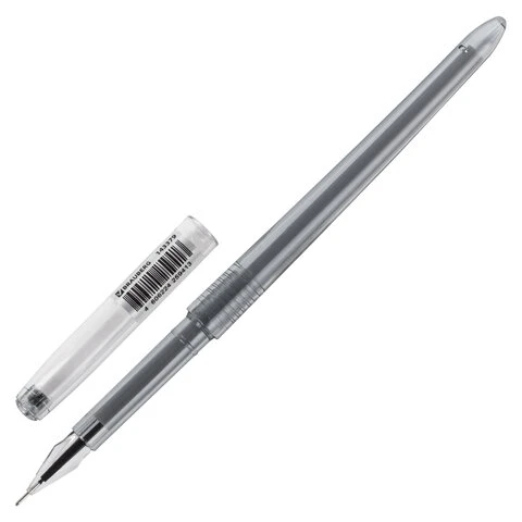 Ручка гелевая BRAUBERG DIAMOND, ЧЕРНАЯ, игольчатый узел 0,5 мм, линия письма