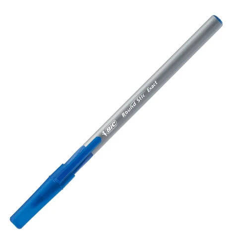 Ручки шариковые с грипом BIC "Round Stic Exact", НАБОР 4 шт., СИНИЕ,