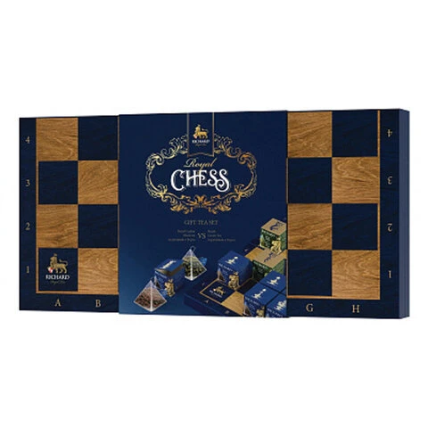 Чай RICHARD "Royal Chess", подарочный НАБОР в форме шахматной доски,