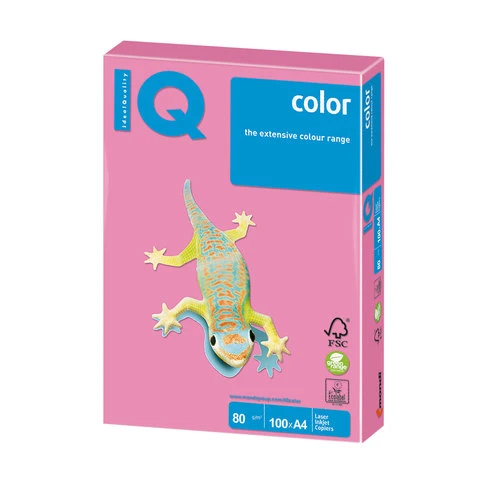 Бумага IQ color, А4, 80 г/м2, 100 л., неон розовая NEOPI