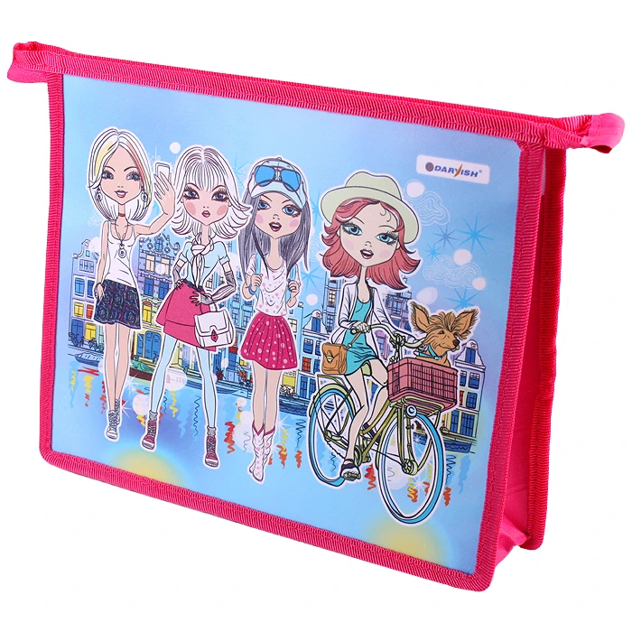 Папка для тетрадей А5 на молнии Стильные девочки