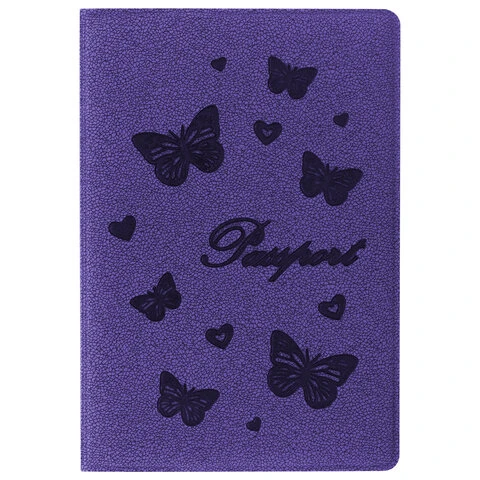Обложка для паспорта STAFF, бархатный полиуретан, "Бабочки",