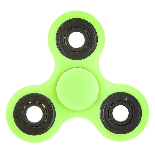 СПИННЕР пластик неон зеленый Neon Fidget Spinner-Green Color PACK 9х9*1,1 см. 