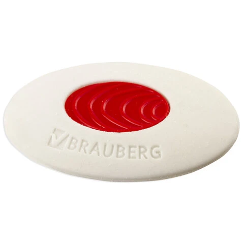 Ластик BRAUBERG "Oval PRO", 40х26х8 мм, овальный, красный пластиковый Ластик BRAUBERG "Oval PRO", 40х26х8 мм, овальный, красный пластиковый