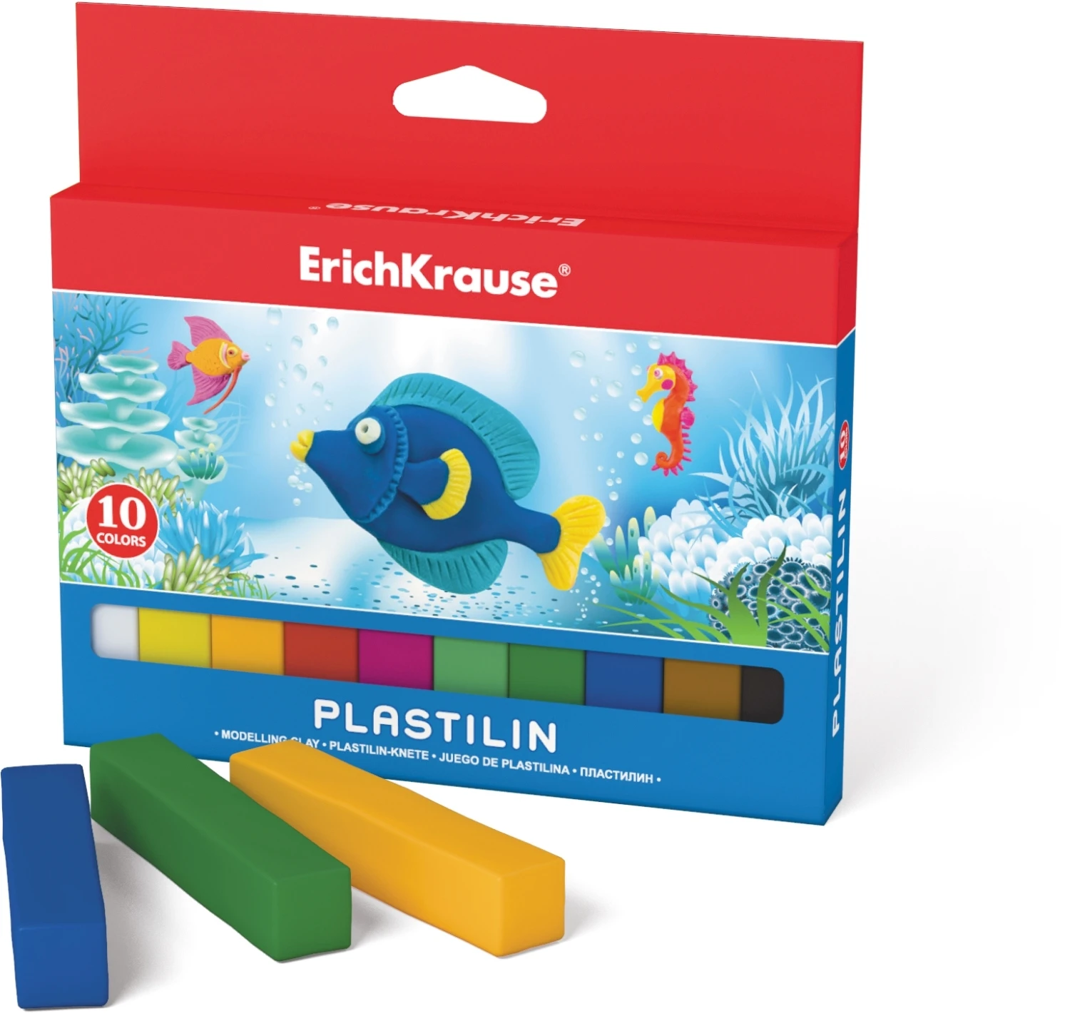 Классический пластилин Erich Krause® 10 цветов, 150г (картон с европодвесом)