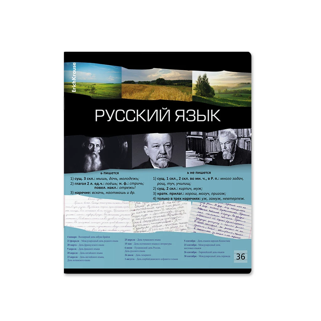 Тетрадь общая ученическая Erich Krause Timeline, Русский язык, 36 листов,