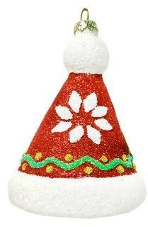 Елочное украшение Новогодняя шапочка 11,5 см, пластик Елочное украшение Новогодняя шапочка 11,5 см, пластик