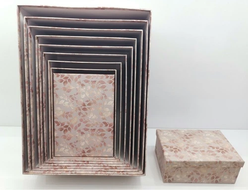 Набор коробок 10 в 1 Блестящие цветочки, 19х13х7,5-37,5х29х16 см ПП-6180