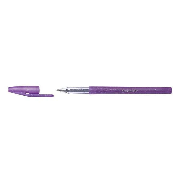 Ручка маслян. BERKLY STINGER 0,5 мм синий корп.фиол. с блестками: РШ 524-01