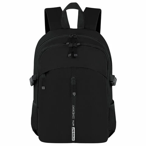 Рюкзак HEIKKI CHOICE (ХЕЙКИ) универсальный, 2 отделения, багажная лента, черный,