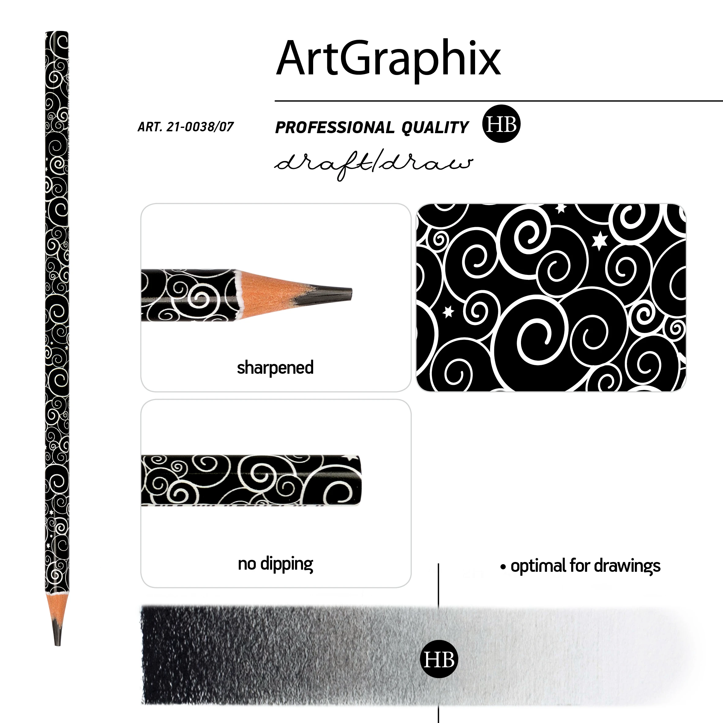 КАРАНДАШ ЧЕРНОГРАФИТОВЫЙ "ArtGraphix. Волна" НВ (пластиковый корпус)