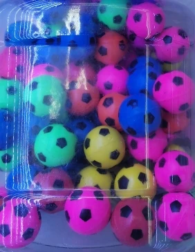 Мяч-прыгун 2,7 см "Цветной футбол" (140 шт. в пакете) (Арт.525-29) без