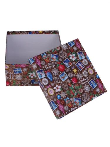 Набор квадратных коробок 11 в 1 Новогодняя почта (25,5 x 25,5 x 13 - 5,5 x 5,5 x