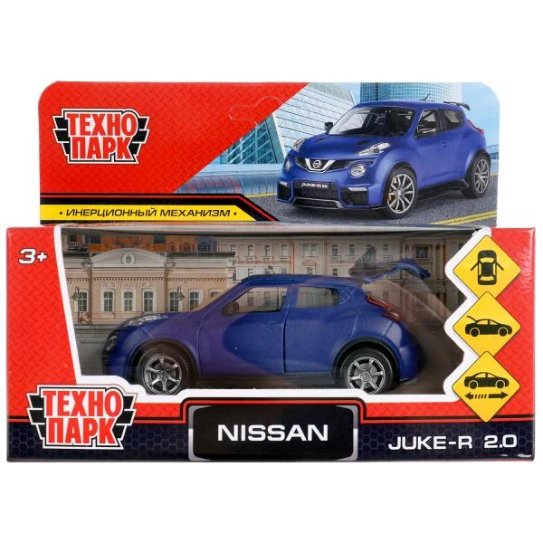 Машина металл NISSAN JUKE-R 2.0 SOFT 12 см, двер, багаж, инерц, синий, Технопарк