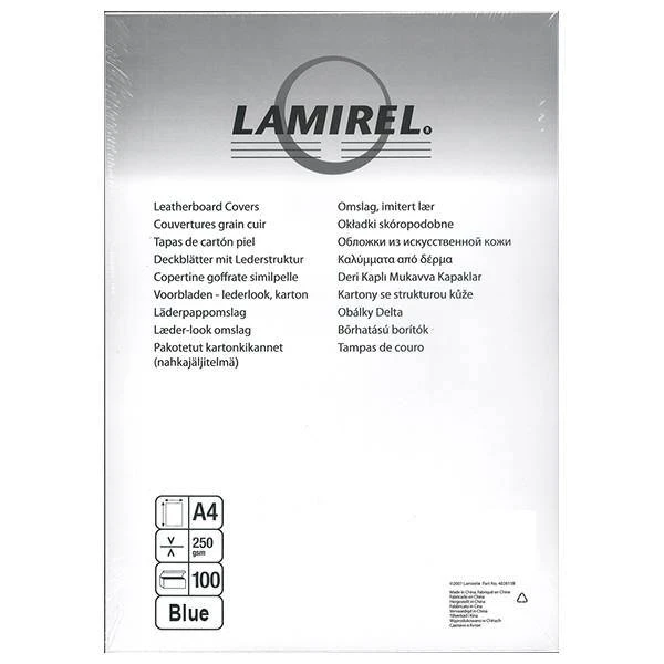 Обложка д/переплета LAMIREL DELTA  синий картон А4 230 мкм 100 шт/уп: LA-7868801