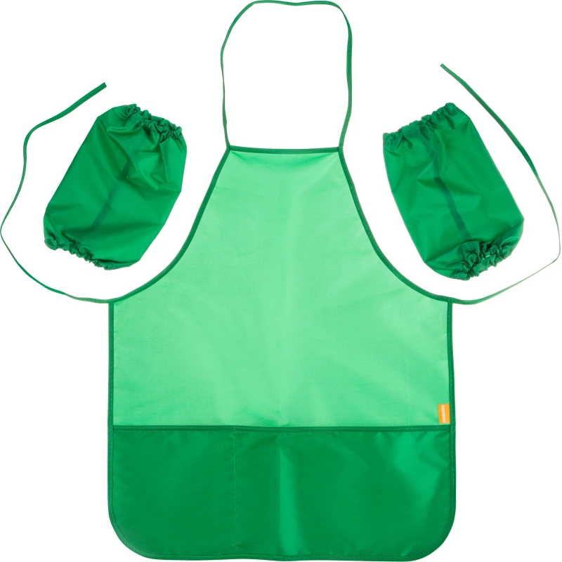 Фартук для труда Комус Класс 535x445 мм 2 кармана, нарукавн, Зеленый ФН 45