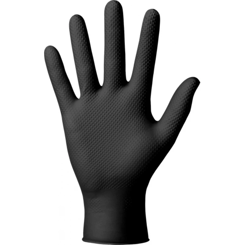 Перчатки одноразовые нитрил IDEALL GRIP+BLACK цв.черный (25пар/уп) р.XL