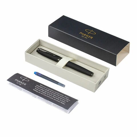 Ручка перьевая PARKER "IM Achromatic Black BT", черный матовый,