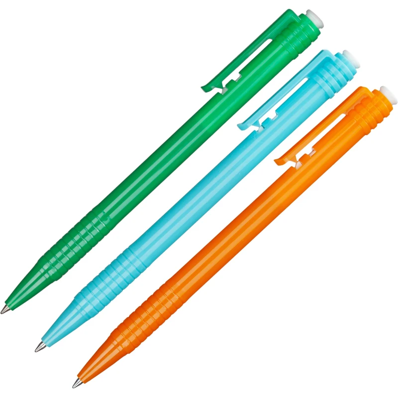 Набор из 3-х ручек Клик в европодвесе. Цвет синий