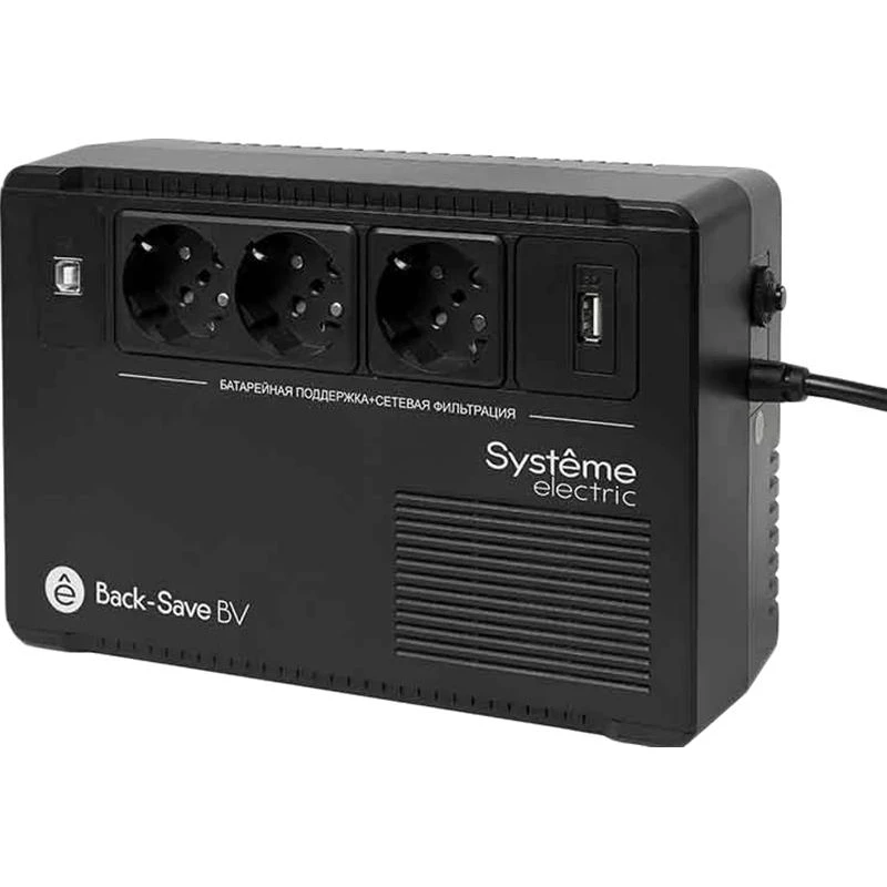 ИБП Systeme Electric Back-Save BV 400 ВА, 3xSchuko, 230В,USB (BVSE400RS)