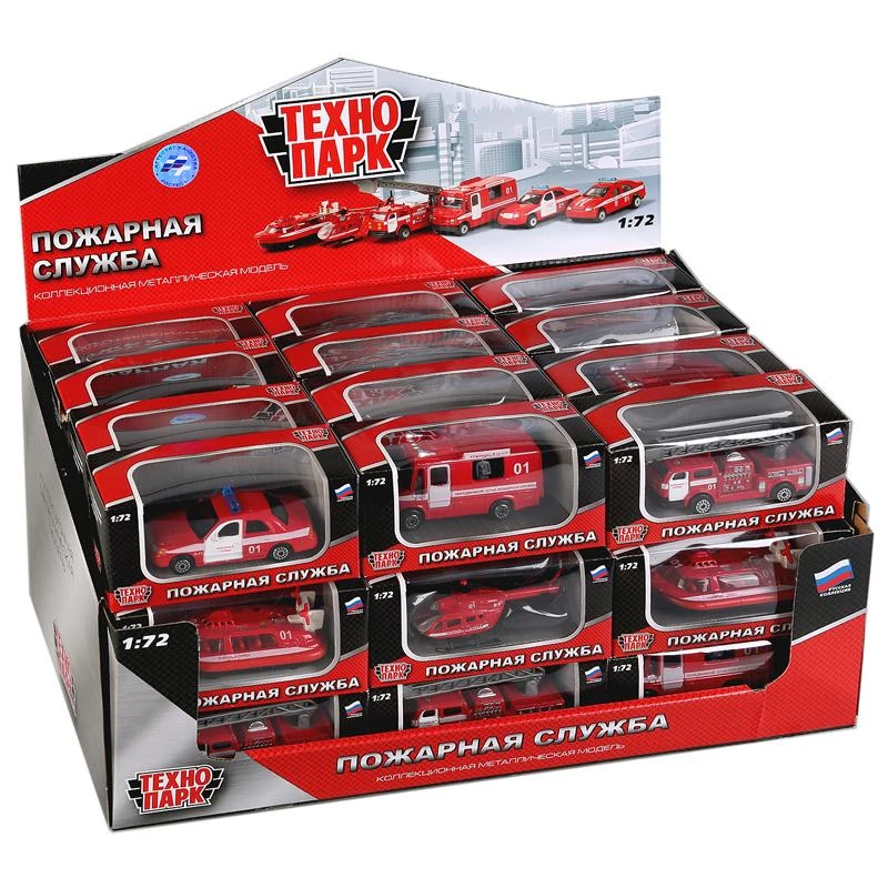 Машина игрушечная Технопарк "Пожарная", ассорти 1:72