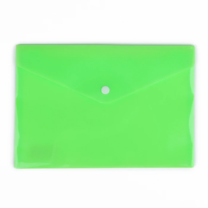 Папка-конверт на кнопке, А5, 180 мкр, рефлённая, МИКС