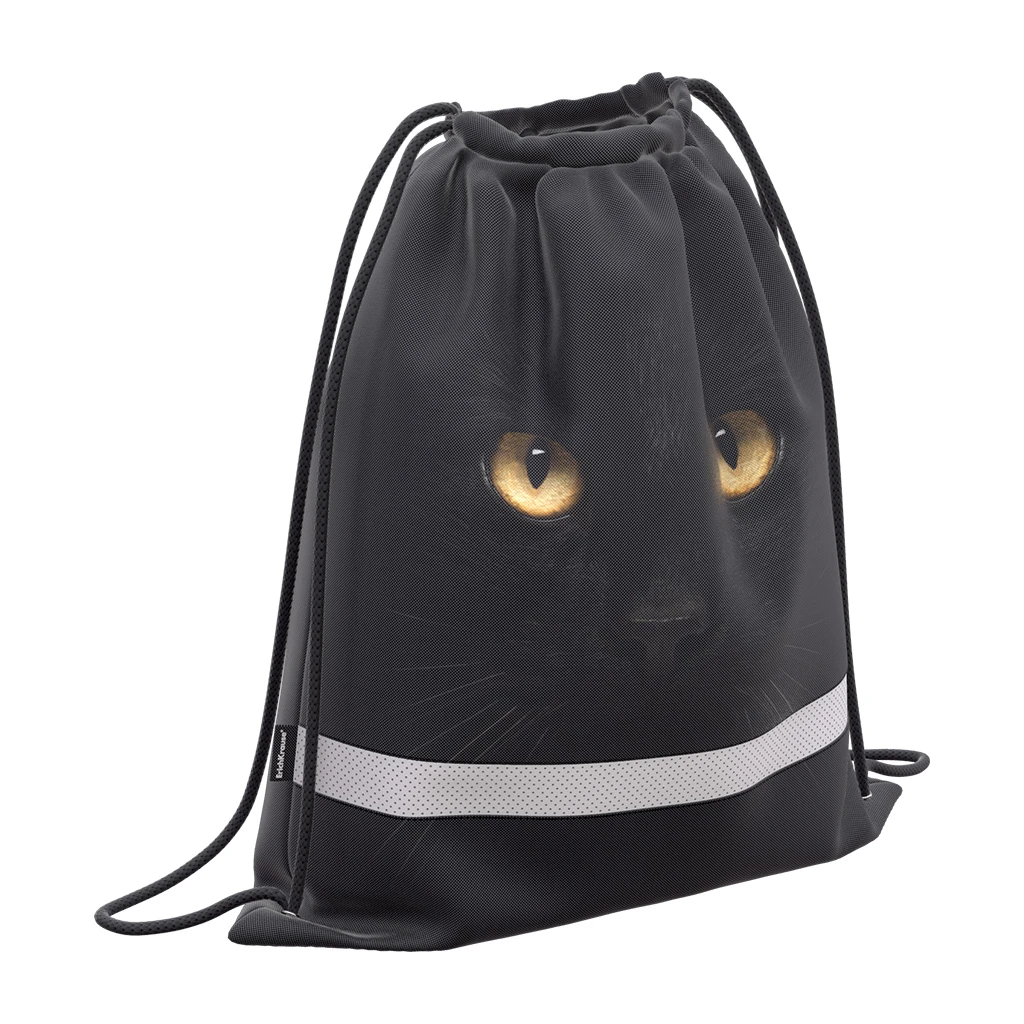 Мешок для обуви ErichKrause® с боковым карманом 500х410мм Black Cat