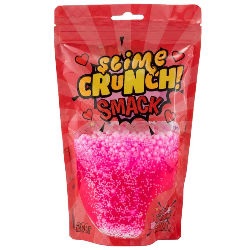 Слайм Slime Crunch-slime "Smack", розовый, с пенопласт.шариками, с