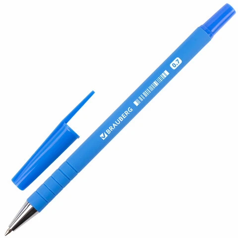 Ручка шариковая BRAUBERG "Capital blue", СИНЯЯ, корпус soft-touch