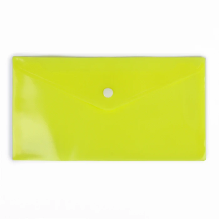 Папка-конверт на кнопке, А65, 180 мкр, рефлённая, МИКС