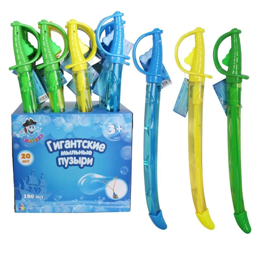 1toy Мы-шарики! Гигантские мыл.  пуз.  с раскладным элементом "Сабля",