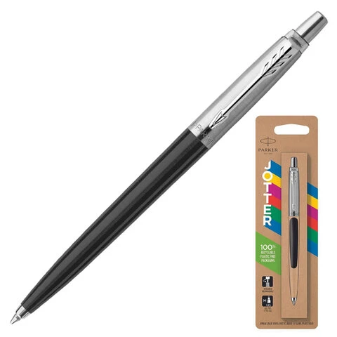 Ручка шариковая PARKER "Jotter Plastic CT", корпус черный, детали из