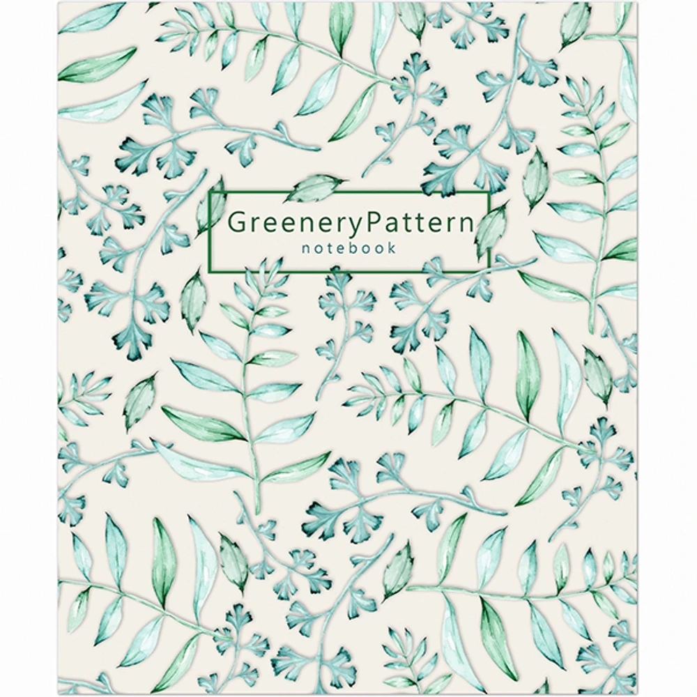 Тетрадь 96 листов скрепка, "Greenery Patterns"