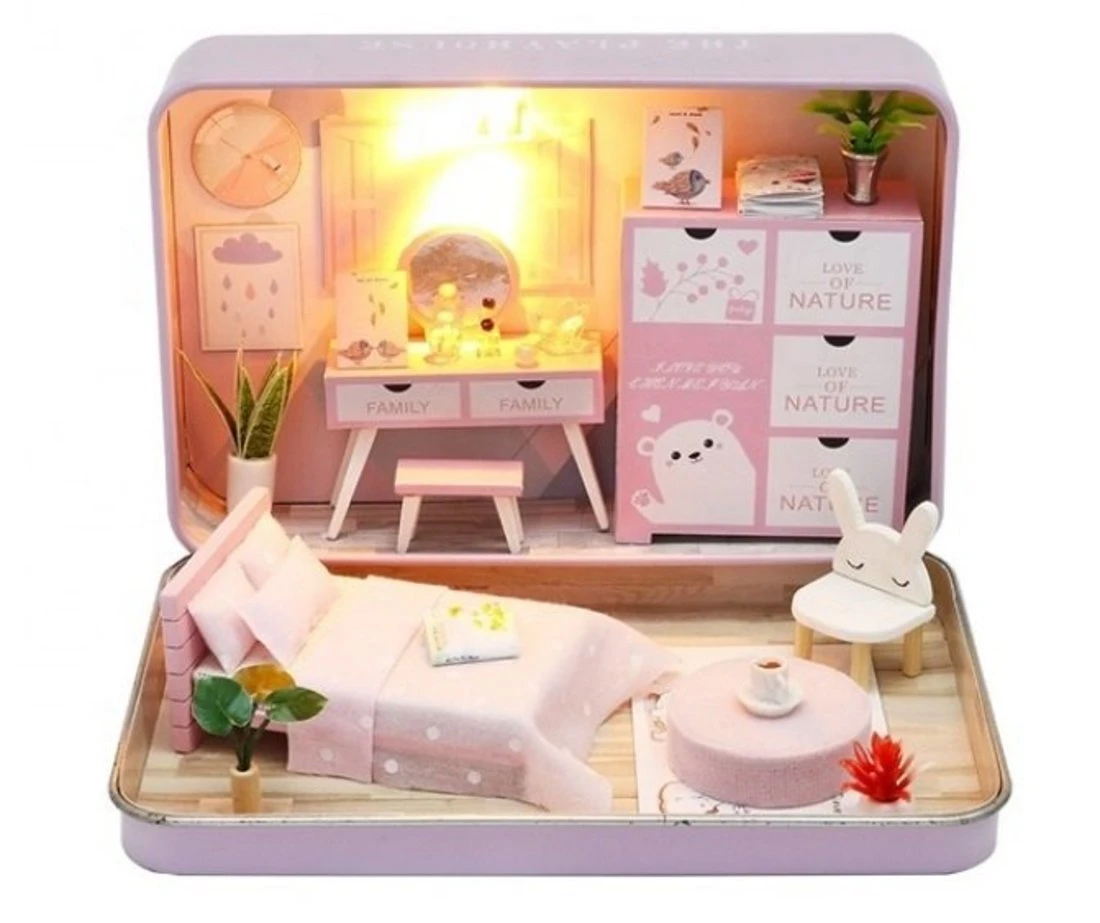 Конструктор интерьерный в шкатулке Розовое настроение, 57 эл, подсветка Конструктор интерьерный в шкатулке Розовое настроение, 57 эл, подсветка