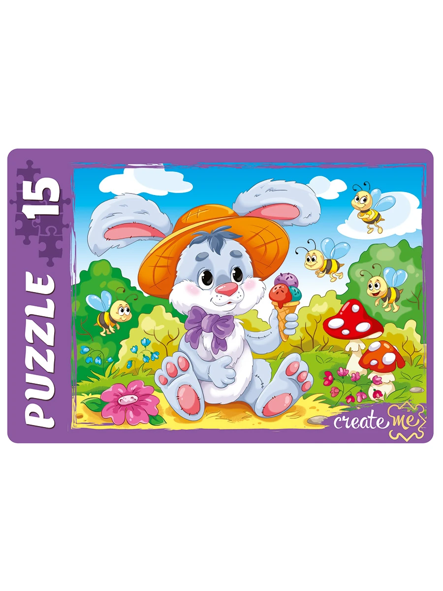 МАКСИ-ПАЗЛЫ 15 элементов. ПЛЮШЕВЫЙ ЗАЙКА (Арт.ПУ15-7279)