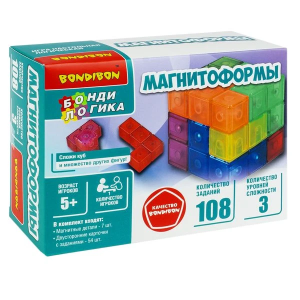 Настольная логическая игра- головоломка "МАГНИТОФОРМЫ" с 3D заданиями