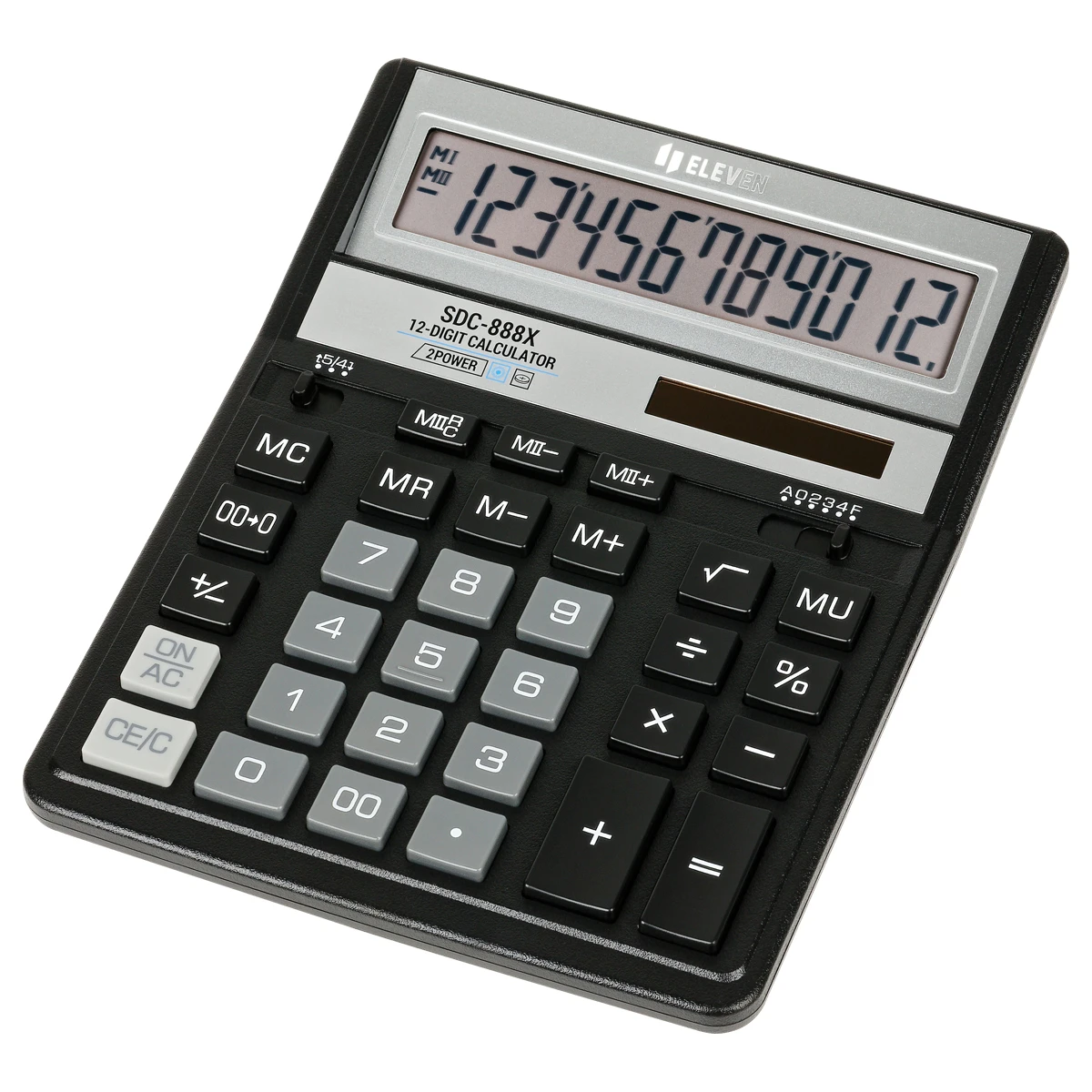 Калькулятор настольный Eleven SDC-888X-BK, 12 разрядов, двойное питание,